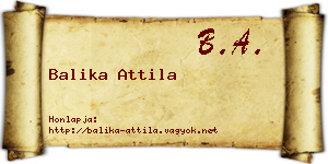 Balika Attila névjegykártya