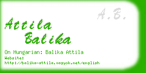 attila balika business card